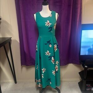 Poetry Green Scoop Neck Sleeveless Midi Sundress